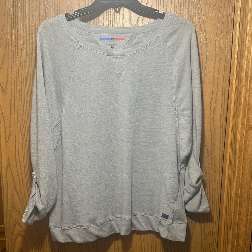 Tommy Hilfiger Sport Long Sleeve Scoopneck Sweater Gray
